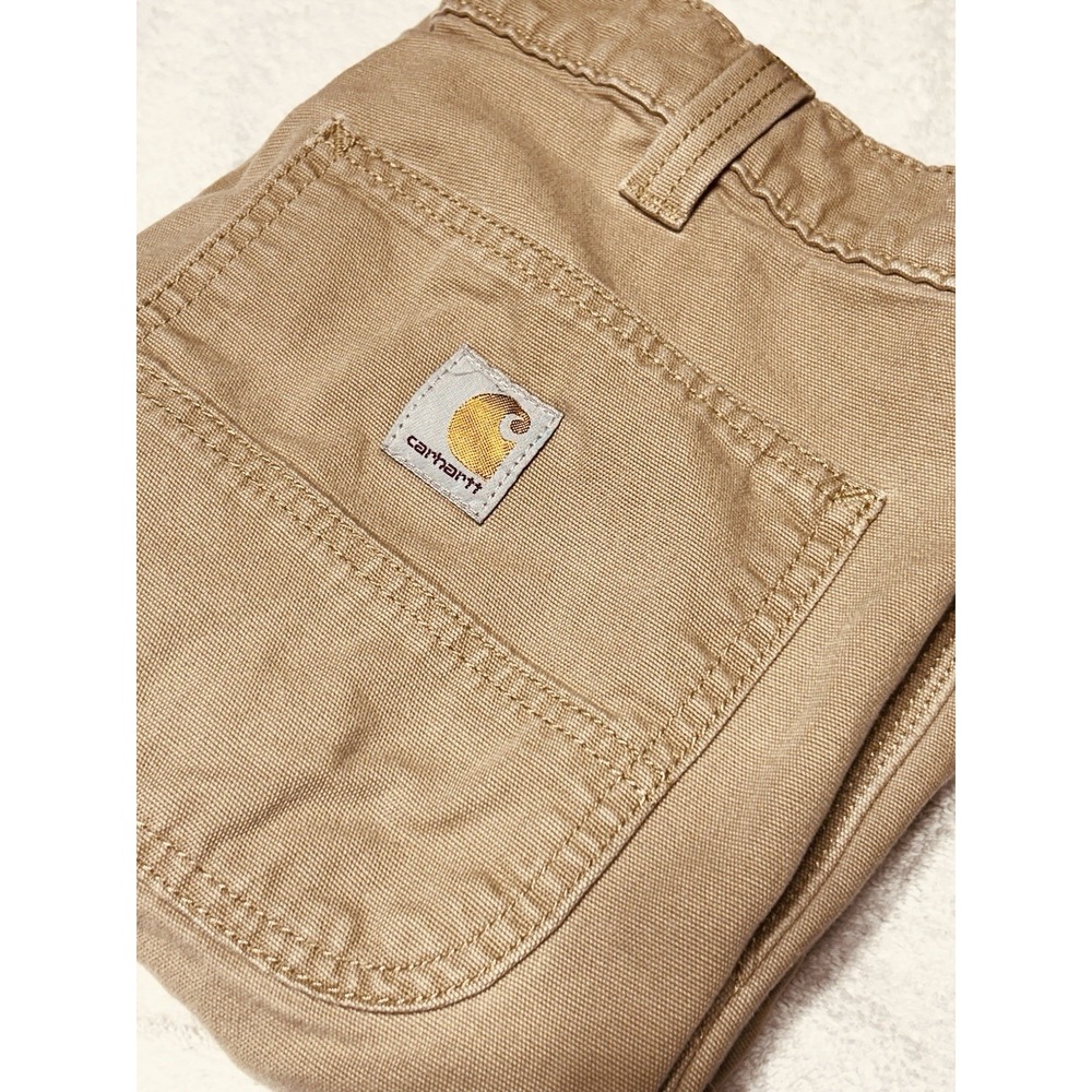 Carhartt Rugged Flex Slim Fit Tapered Canvas Work Pants N2821 Khaki Men's 33x34